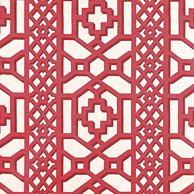 Schumacher Zanzibar Trellis Chintz Lacquer Fabric