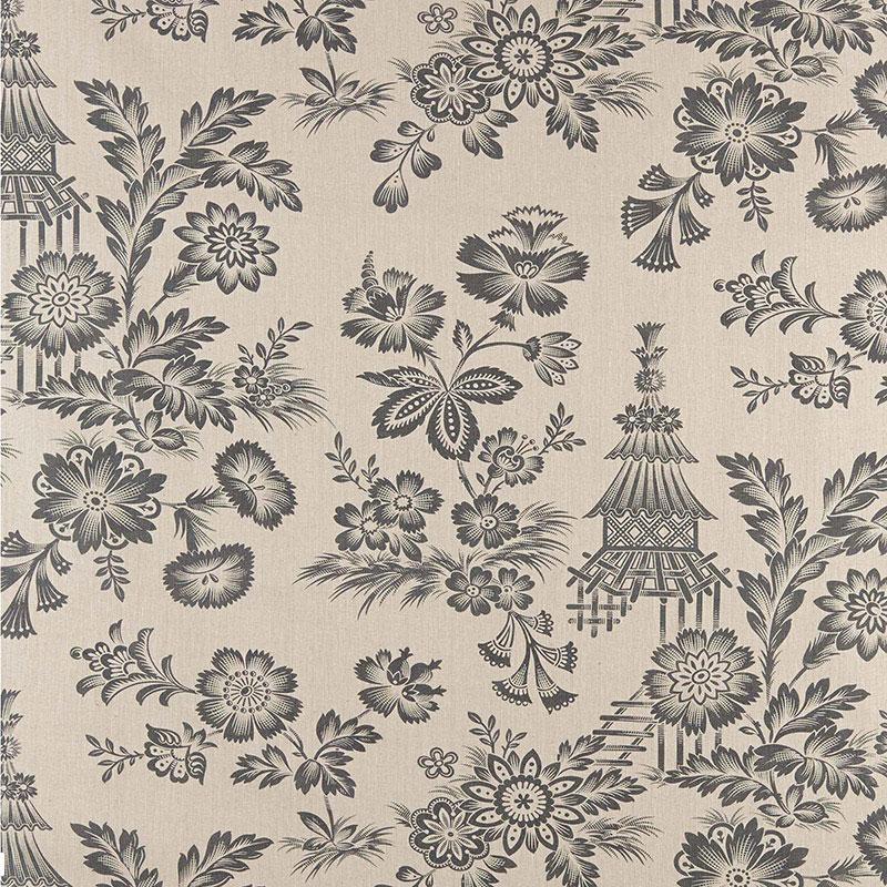 Schumacher Song Garden Greige Fabric
