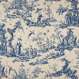 Schumacher Shengyou Toile Indigo Fabric