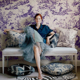 Schumacher Shengyou Toile Indigo Fabric