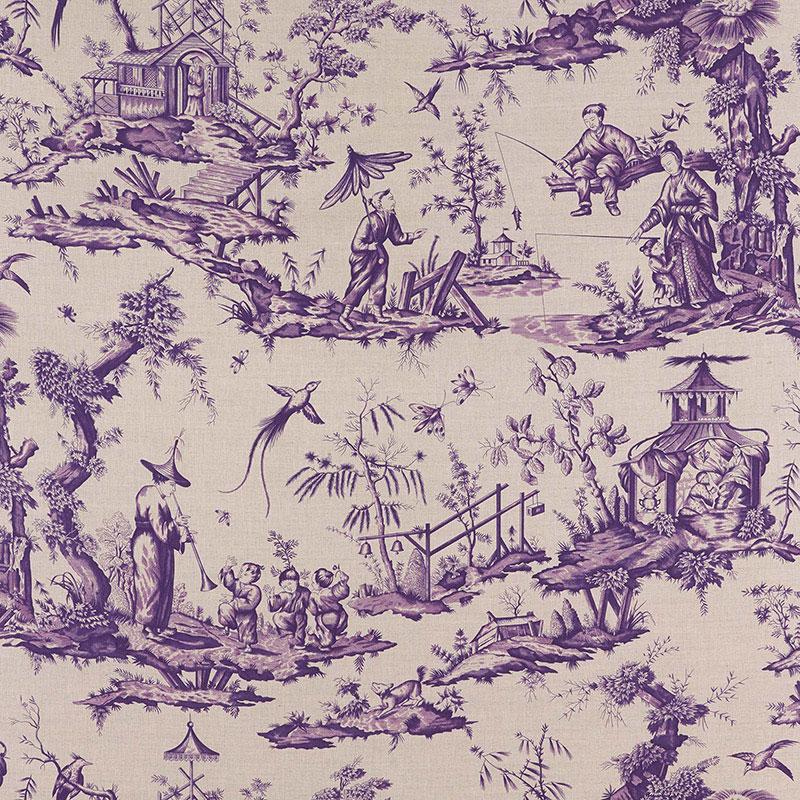 Schumacher Shengyou Toile Iris Fabric