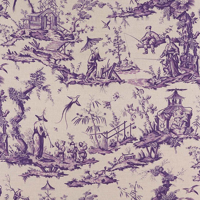 Schumacher Shengyou Toile Iris Fabric