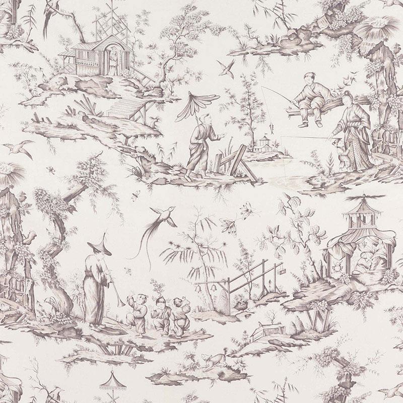 Schumacher Shengyou Toile Driftwood Fabric