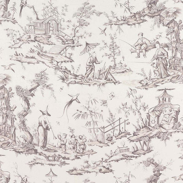 Schumacher Shengyou Toile Driftwood Fabric
