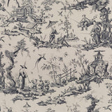 Schumacher Shengyou Toile Charcoal Fabric