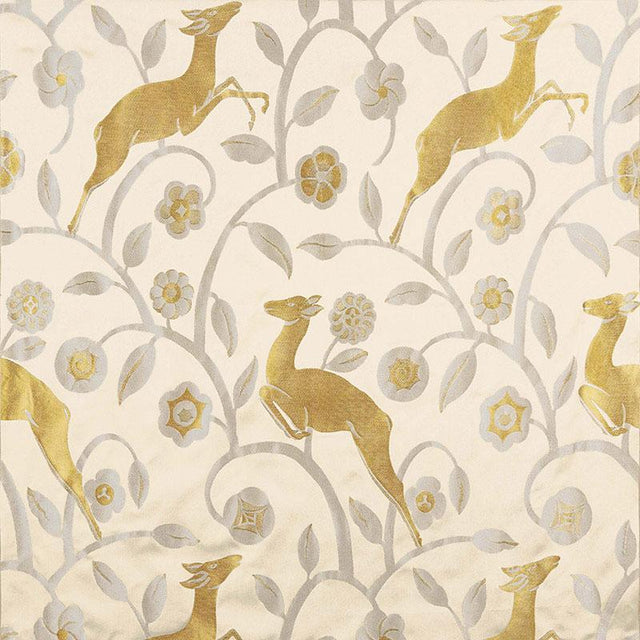 Schumacher Les Gazelles Au Bois Ecru Fabric