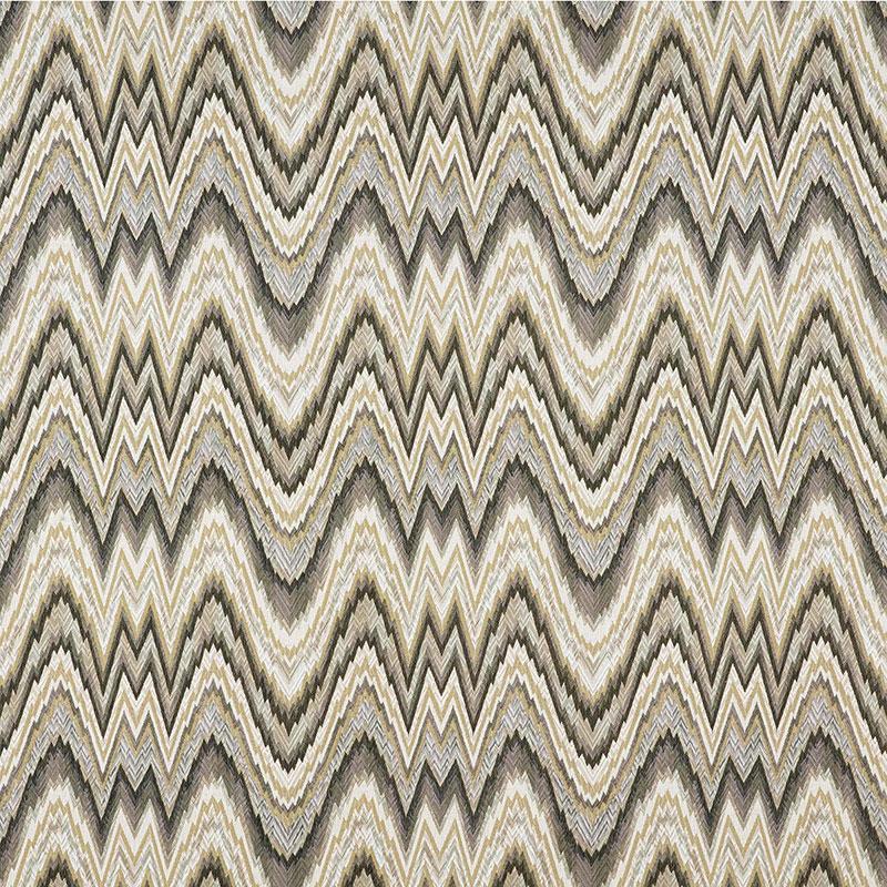 Schumacher Valkyrie Flame Stitch Shale Fabric