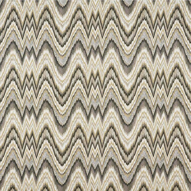 Schumacher Valkyrie Flame Stitch Shale Fabric