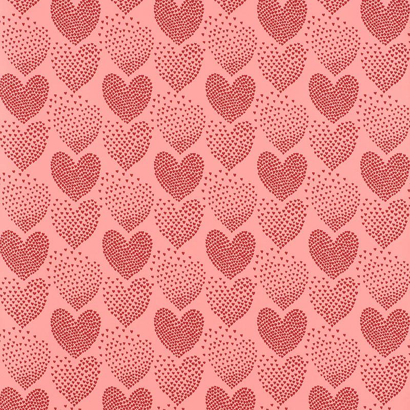 Schumacher Heart Of Hearts Red & Pink Wallpaper