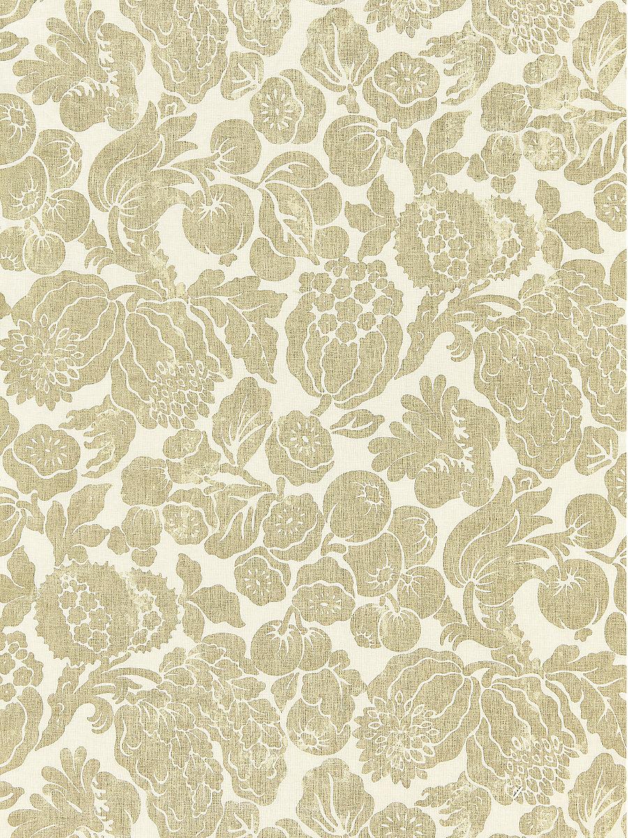 Scalamandre Elsa Linen Print Burnished Gold Fabric
