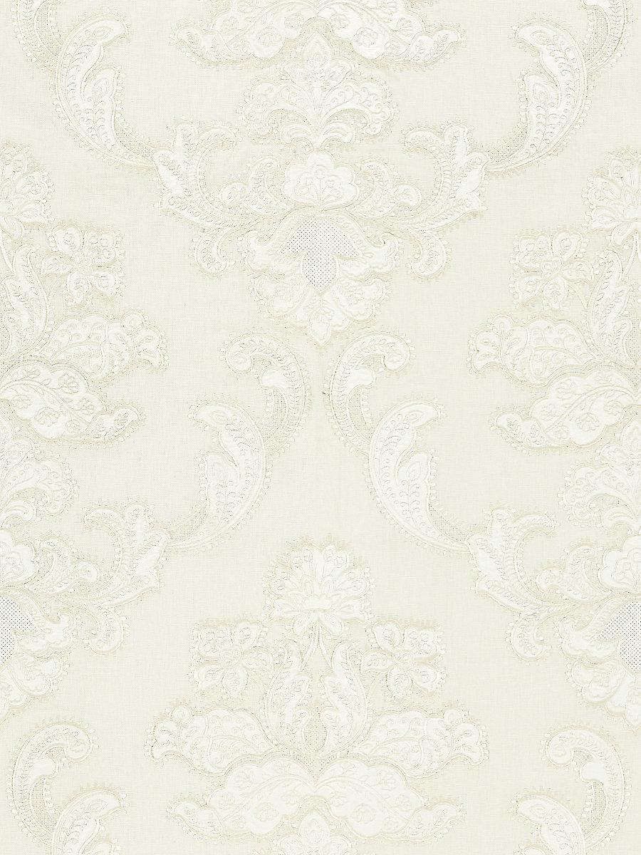 Scalamandre Cornelia Damask Embroidery Ivory Fabric
