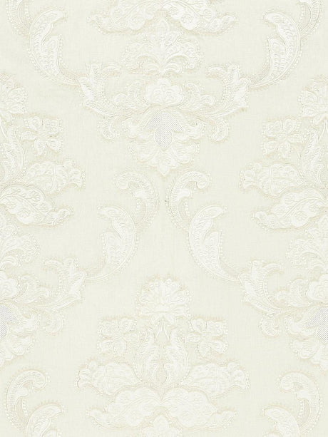 Scalamandre Cornelia Damask Embroidery Ivory Fabric