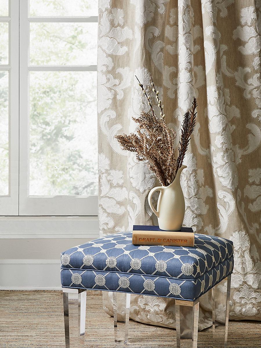 Scalamandre CORNELIA DAMASK EMBROIDERY FLAX Fabric