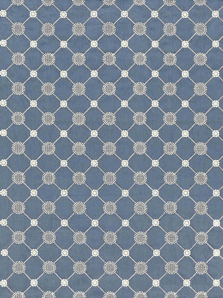 Scalamandre Gustavian Diamond Copenhagen Blue Fabric