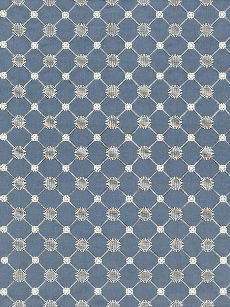 Scalamandre Gustavian Diamond Copenhagen Blue Fabric