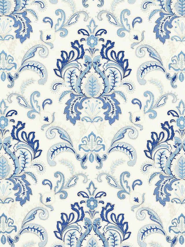 Scalamandre Ava Damask Embroidery Porcelain Fabric