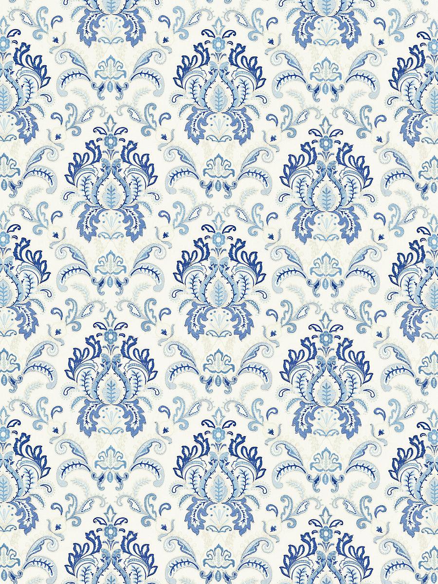 Scalamandre Ava Damask Embroidery Porcelain Fabric