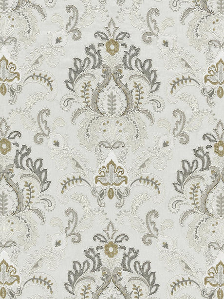 Scalamandre Ava Damask Embroidery Mineral Fabric