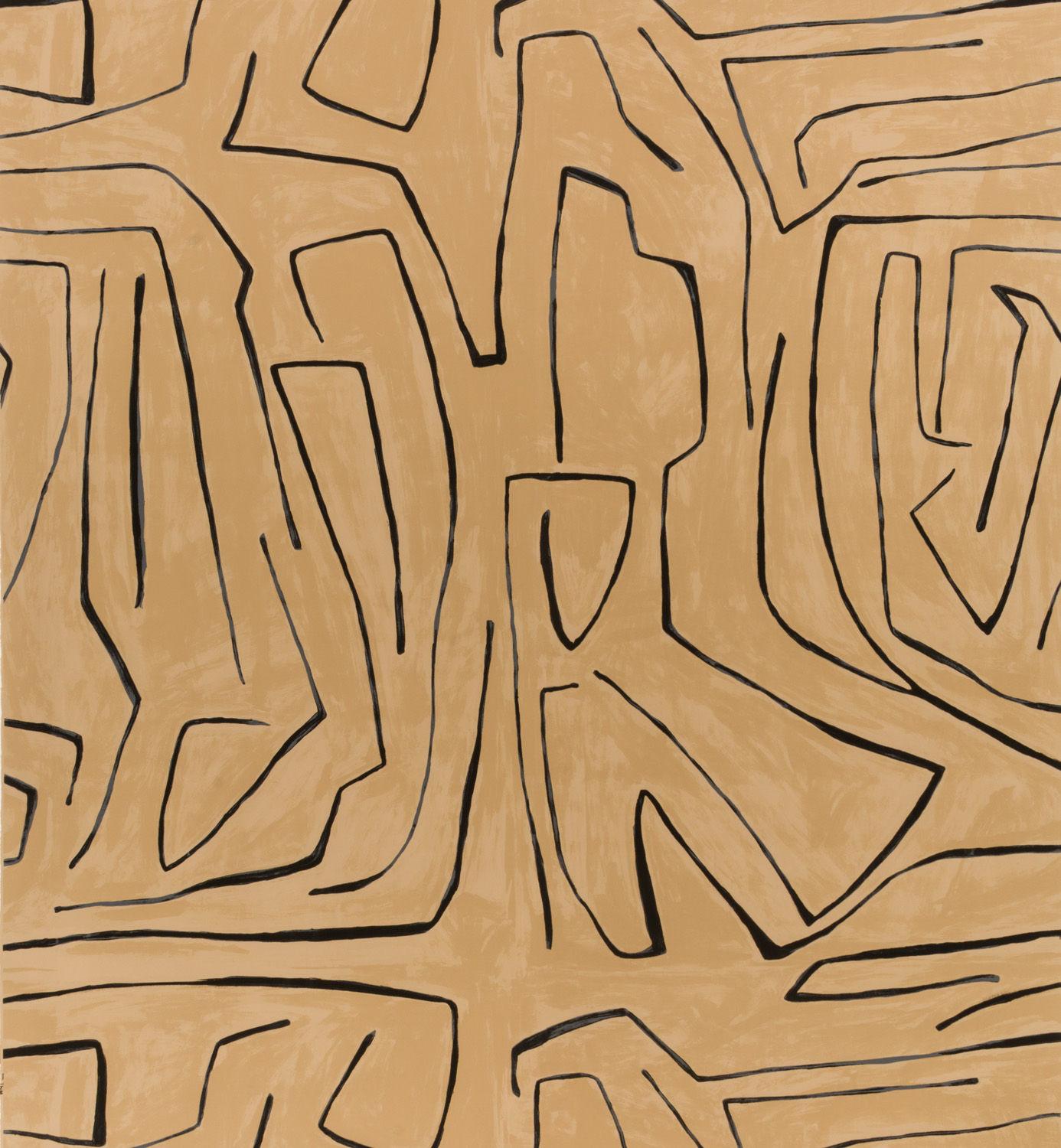 Lee Jofa Graffito Sand/Black Wallpaper