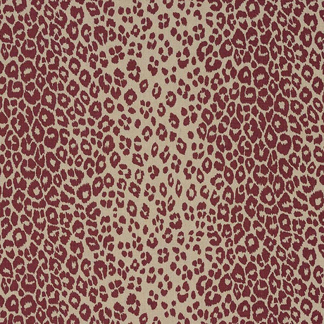 Schumacher Iconic Leopard Raisin/Natural Fabric