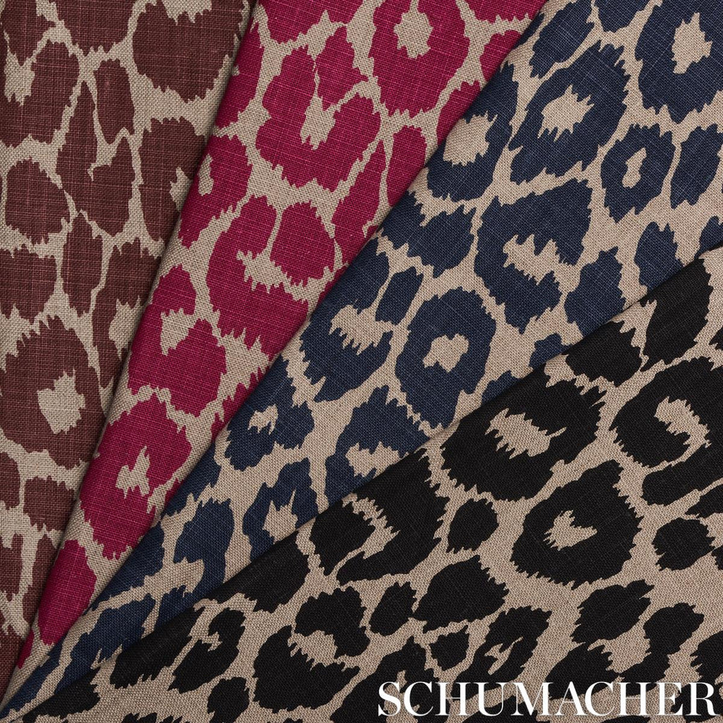 Schumacher Iconic Leopard Raisin/Natural Fabric