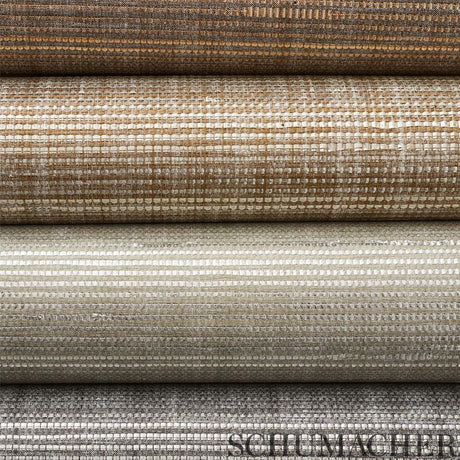 Schumacher Anodized Raffia Platinum Wallpaper