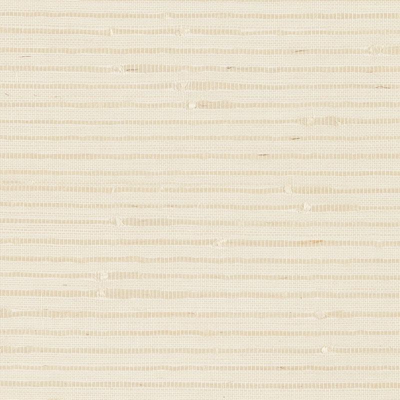 Schumacher Banded Grasscloth Cream Wallpaper