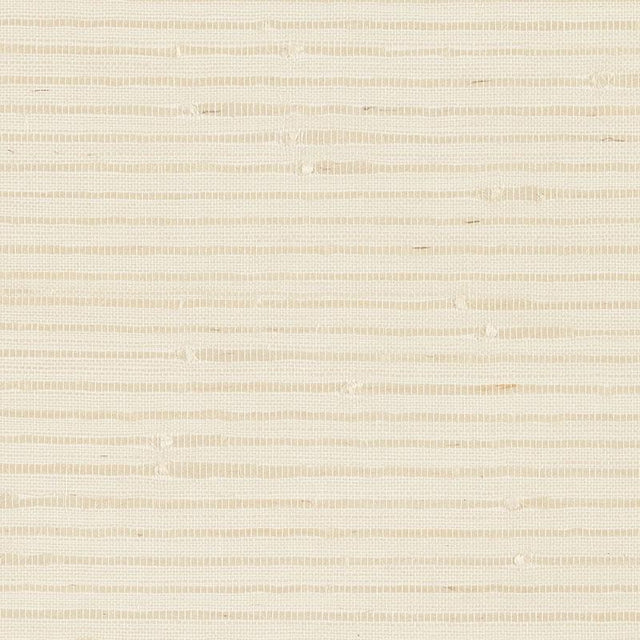 Schumacher Banded Grasscloth Cream Wallpaper