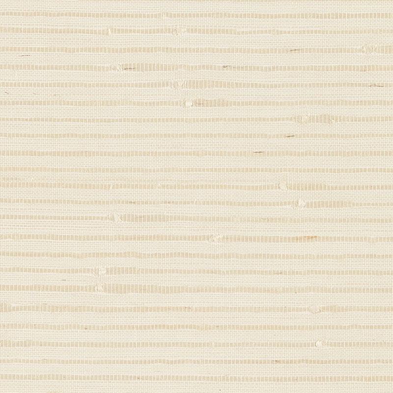 Schumacher Banded Grasscloth Cream Wallpaper