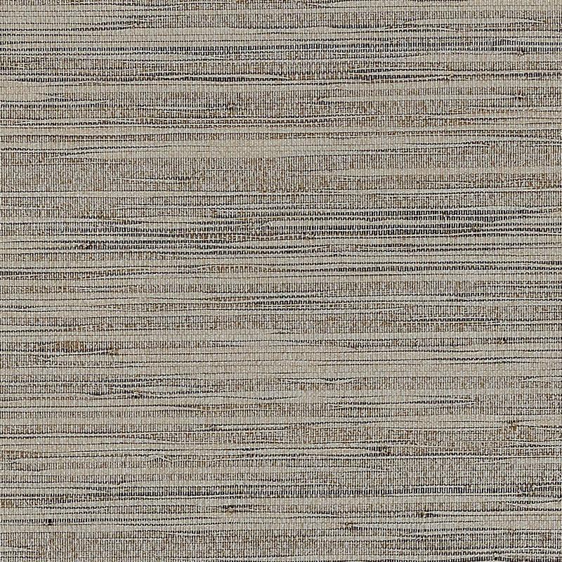 Schumacher Burnished Raffia Burnished Silver Wallpaper