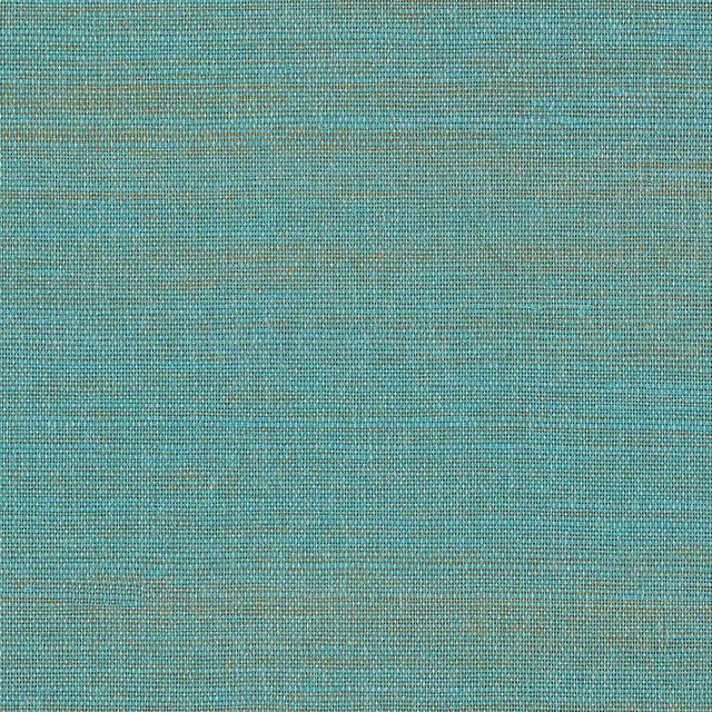 Schumacher Hemp Shimmer Aqua Shimmer Wallpaper