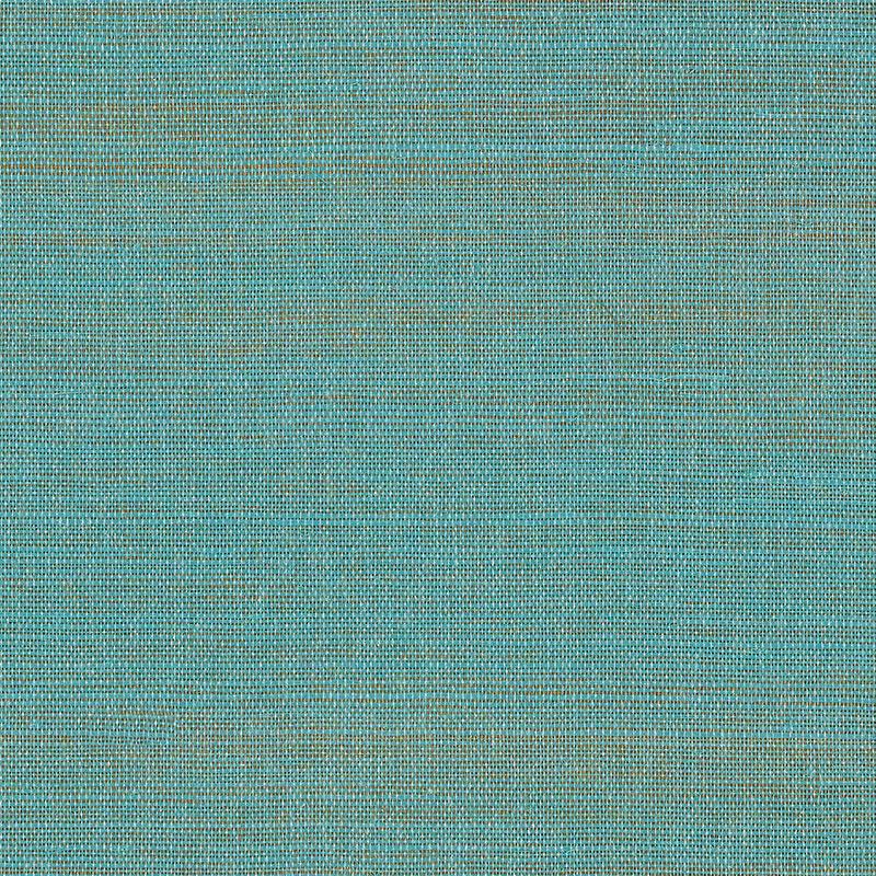 Schumacher Hemp Shimmer Aqua Shimmer Wallpaper