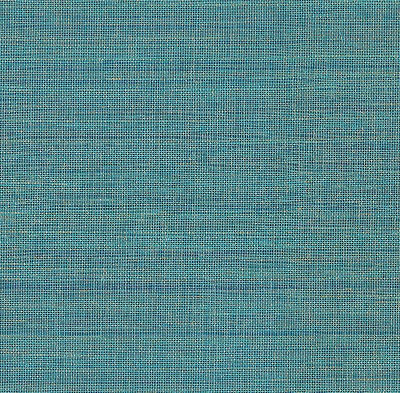Schumacher Hemp Shimmer Peacock Shimmer Wallpaper