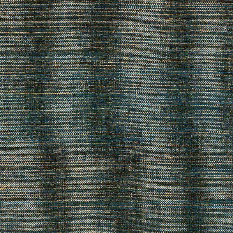 Schumacher Hemp Shimmer Sapphire Shimmer Wallpaper