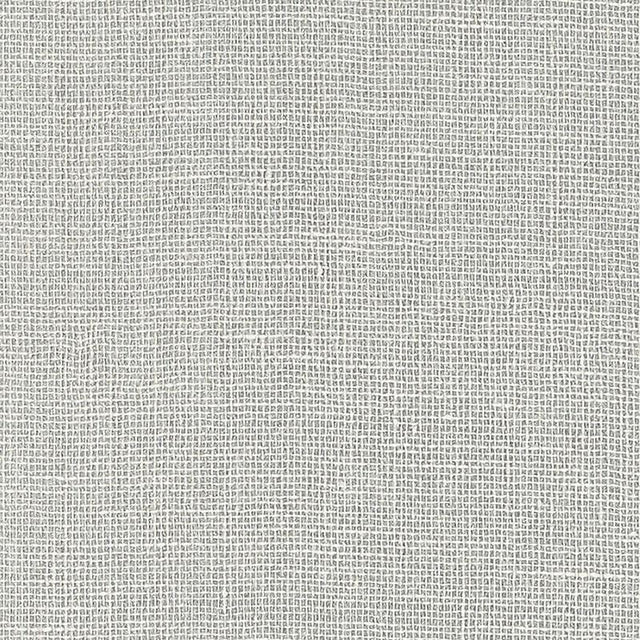 Schumacher Linen Gesso Silver Wallpaper