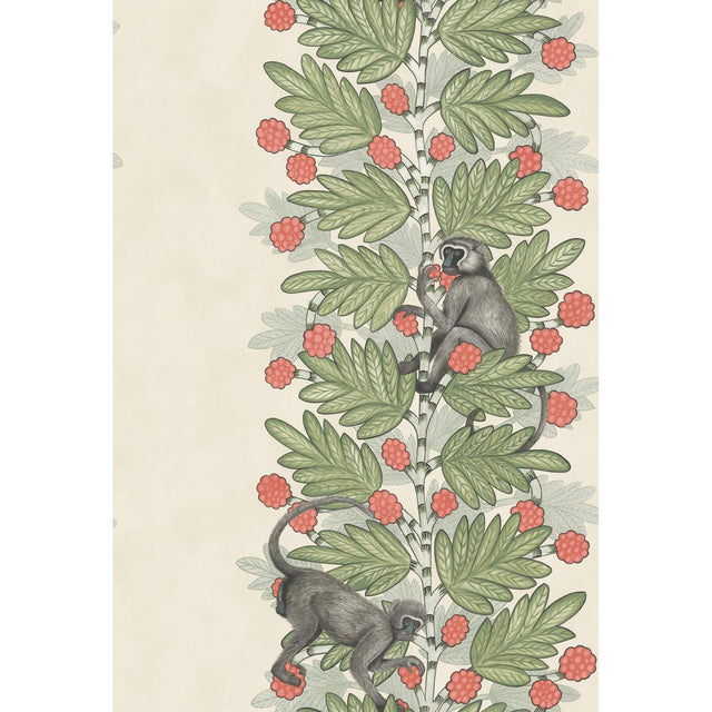 Cole & Son ACACIA GREEN & CORAL BERRIES Wallpaper