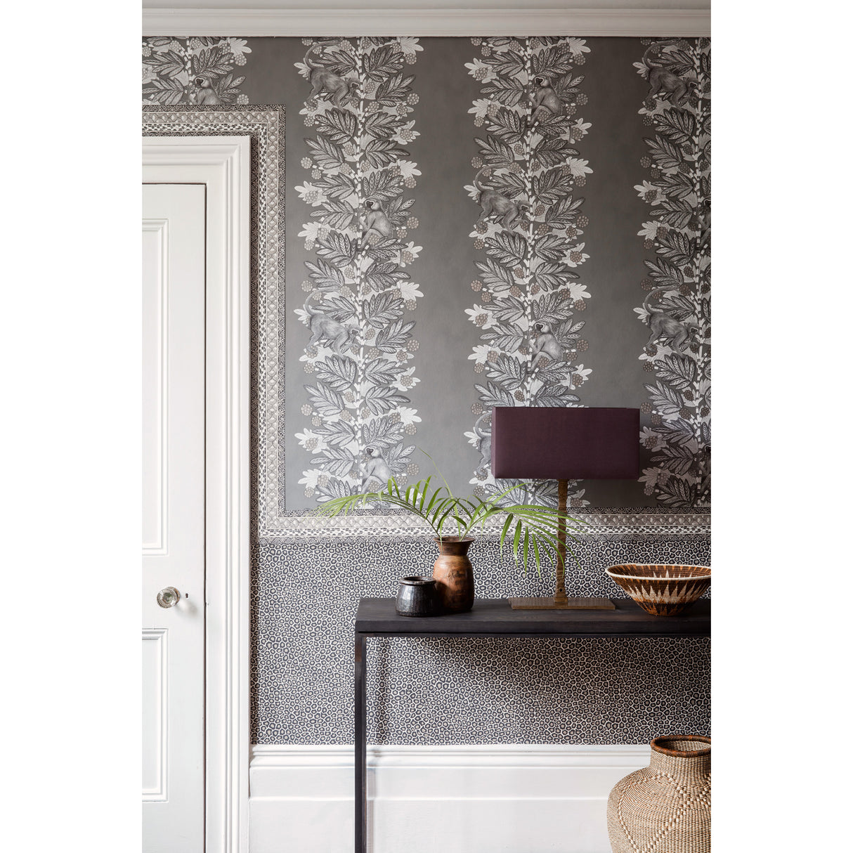 Cole & Son Acacia Charcoal & Silver Wallpaper