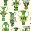 Cole & Son Khulu Vases Green & White Wallpaper