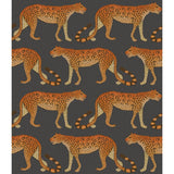 Cole & Son LEOPARD WALK CHARCOAL & ORANGE Wallpaper