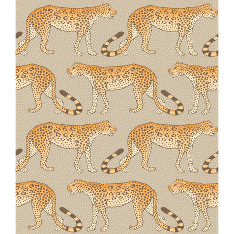 Cole & Son LEOPARD WALK STONE & ORANGE Wallpaper