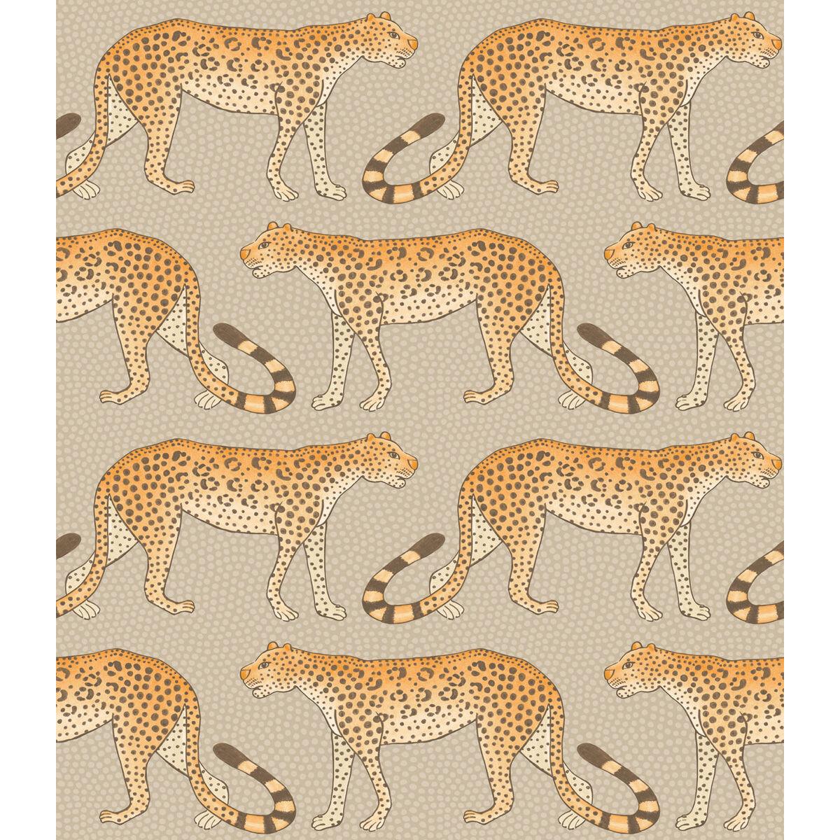 Cole & Son Leopard Walk Stone & Orange Wallpaper