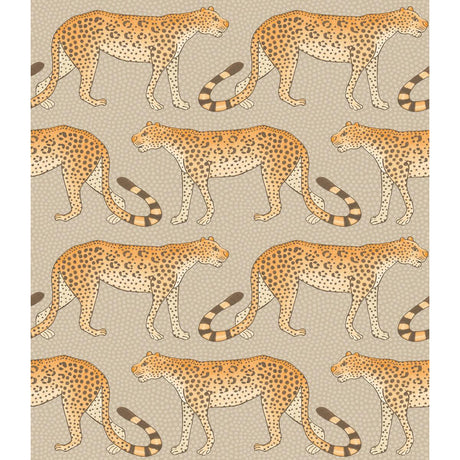 Cole & Son Leopard Walk Stone & Orange Wallpaper