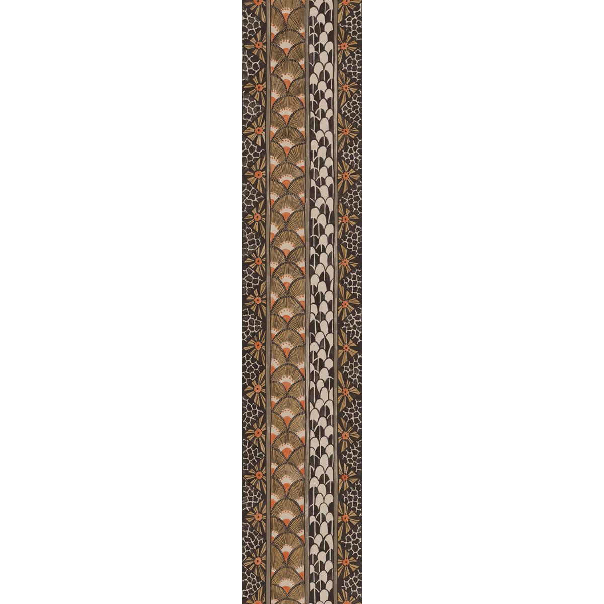 Cole & Son ARDMORE BORDER BLACK & BURNT ORANGE Wallpaper