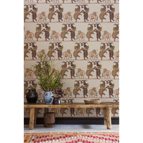 Cole & Son SAFARI DANCE RED & LINEN Wallpaper