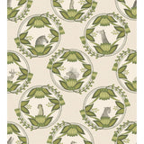 Cole & Son ARDMORE CAMEOS STONE & GREEN Wallpaper