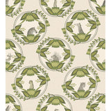 Cole & Son ARDMORE CAMEOS STONE & GREEN Wallpaper
