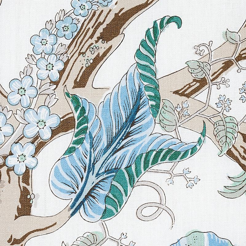 Schumacher Indian Arbre Peacock & Emerald Fabric