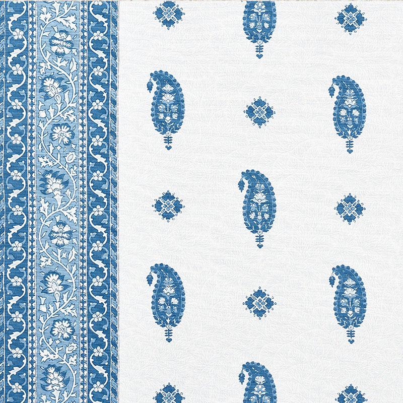 Schumacher Ojai Paisley Indigo Fabric