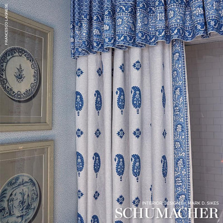 Schumacher Ojai Paisley Indigo Fabric