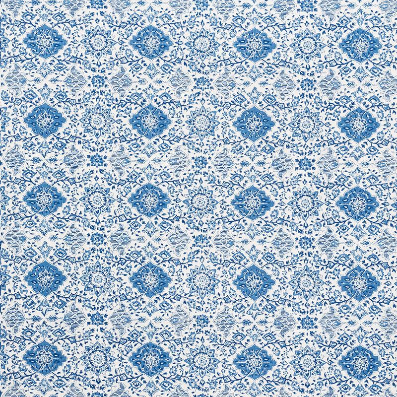Schumacher Montecito Floral Indigo Fabric